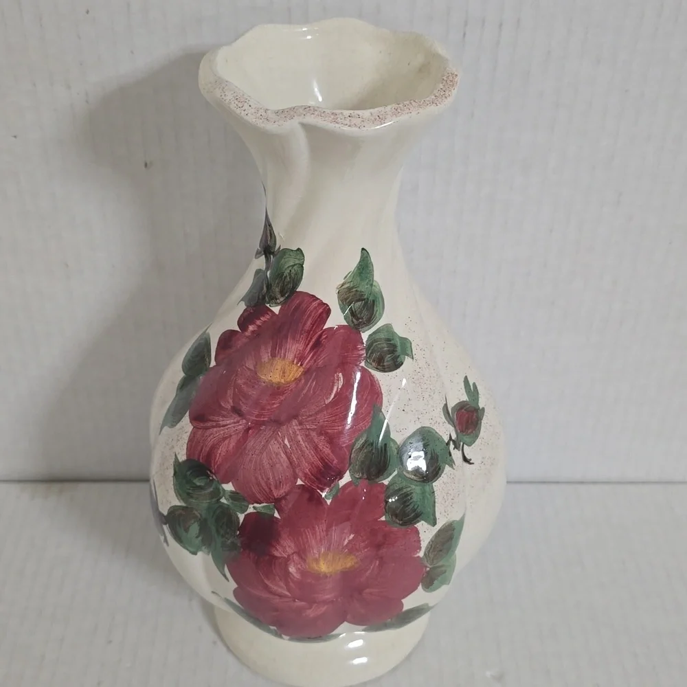 Vintage Clinchfield Pottery  Large Floral Ceramic Vase